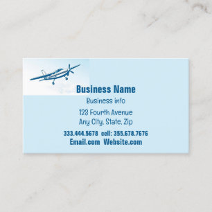 Airplane Aircraft Flying School Instructor Business Card
