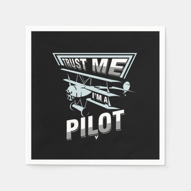Airplane Aircraft Mechanic Aviator Aircraft Pilot  Napkin (Front)