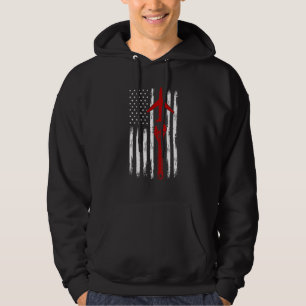 Airplane Aircraft Mechanic Usa American Flag 4th O Hoodie