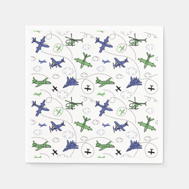 Airplane Aircraft Paper Napkin (Front)