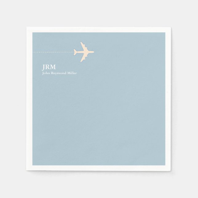 Airplane Aircraft Plane Jet Airline Pilot Aero Napkin (Front)
