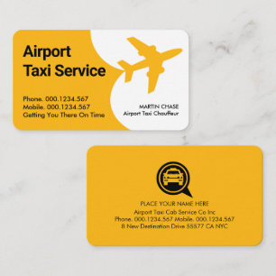 Airplane Airport Taxi Service Business Card