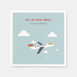 Airplane and Clouds Kids Birthday Party Napkin