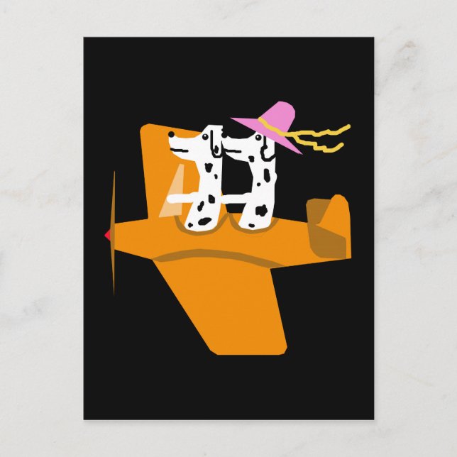 Airplane and Dalmatians Postcard (Front)