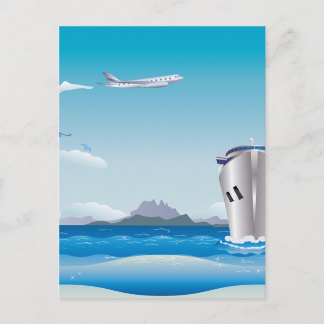 Airplane and Ship 2 Postcard (Front)