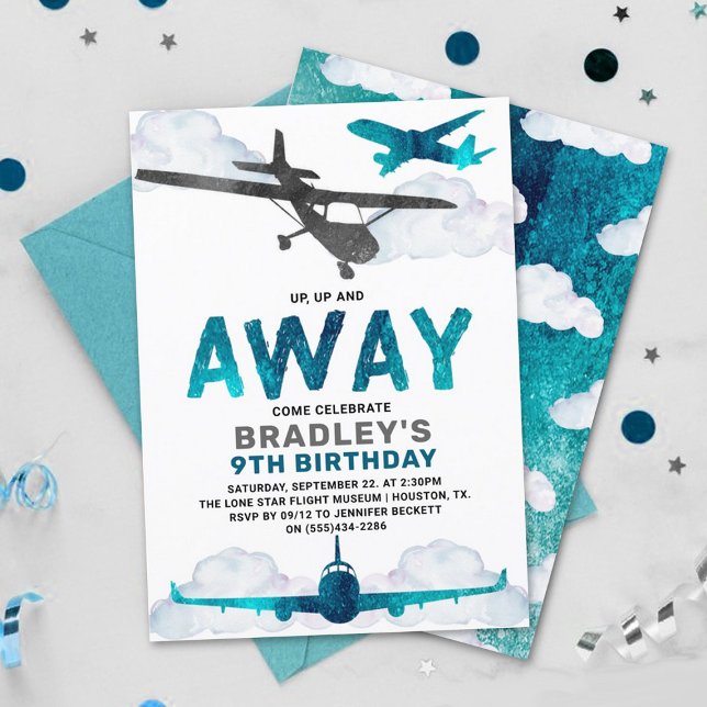 Airplane Aviation Any Age Birthday Party Invitation (Creator Uploaded)