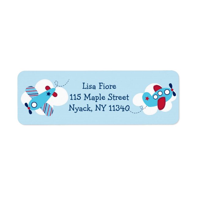 Airplane Aviator Baby Boy Address Labels (Front)