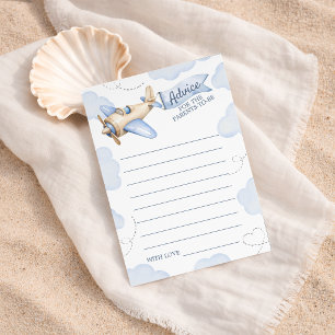 Airplane Aviator Baby Shower Advice Card