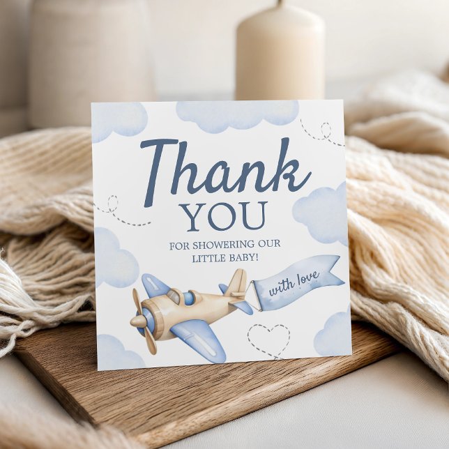 Airplane Aviator Clouds Favour Thank You Tag (Creator Uploaded)