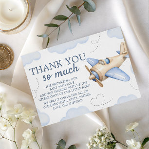Airplane Aviator Oh Boy Shower Thank You Enclosure Card
