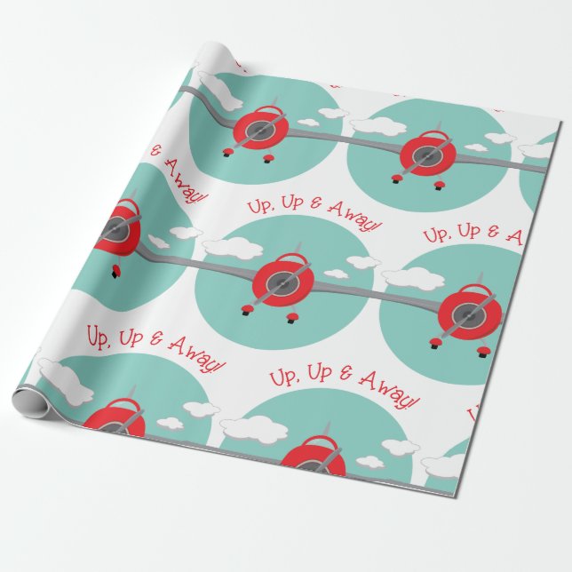 Airplane Away Wrapping Paper (Unrolled)