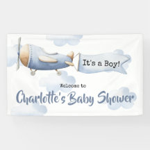 Airplane Baby Shower Banner