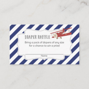 Airplane Baby Shower Diaper Raffle Tickets Enclosure Card
