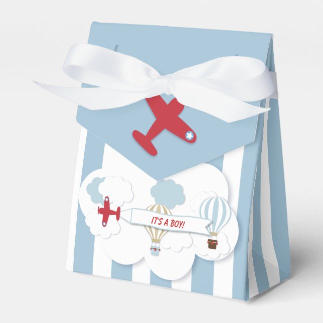 Airplane Baby Shower Favour Box (Front Side)