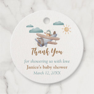 Airplane Baby Shower Favour Tags