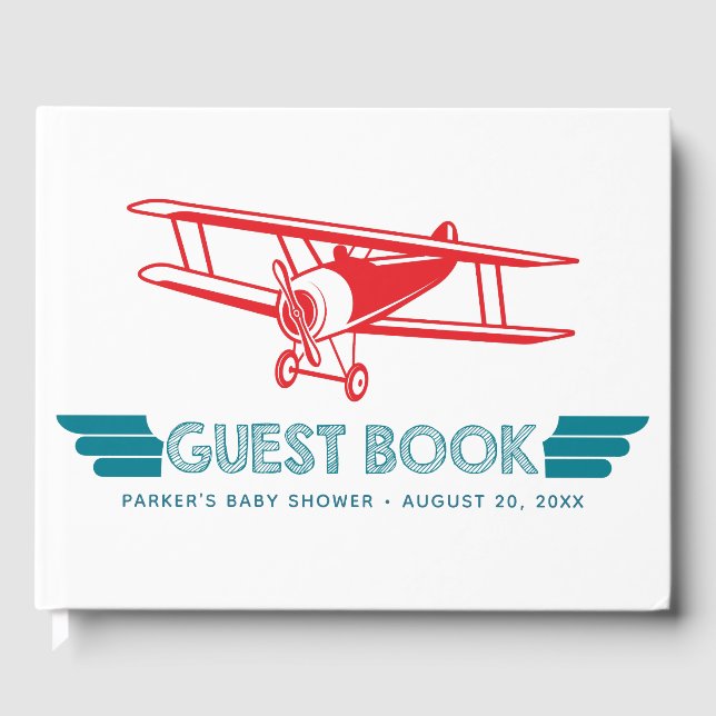 Airplane Baby Shower Guest Book (Front)