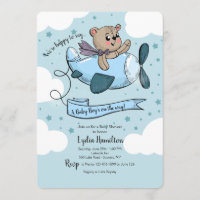 Airplane Baby Shower Invitation