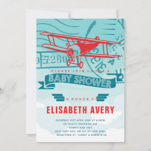 Airplane Baby Shower Invitation