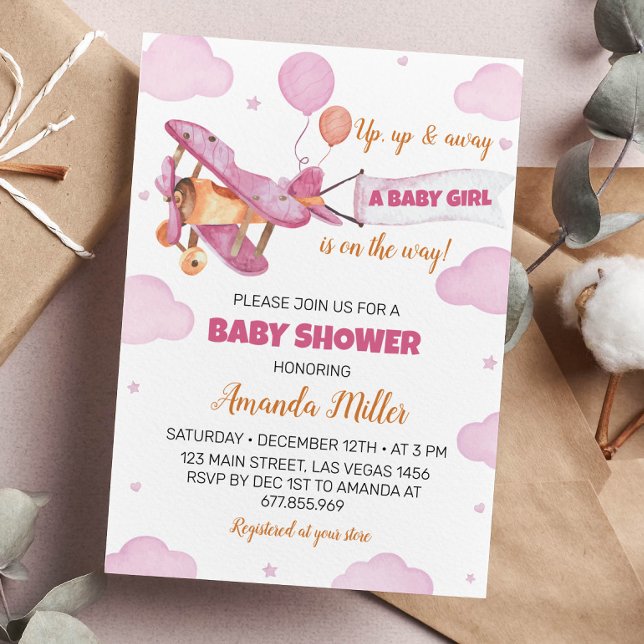 Airplane Baby Shower Invitation (Creator Uploaded)