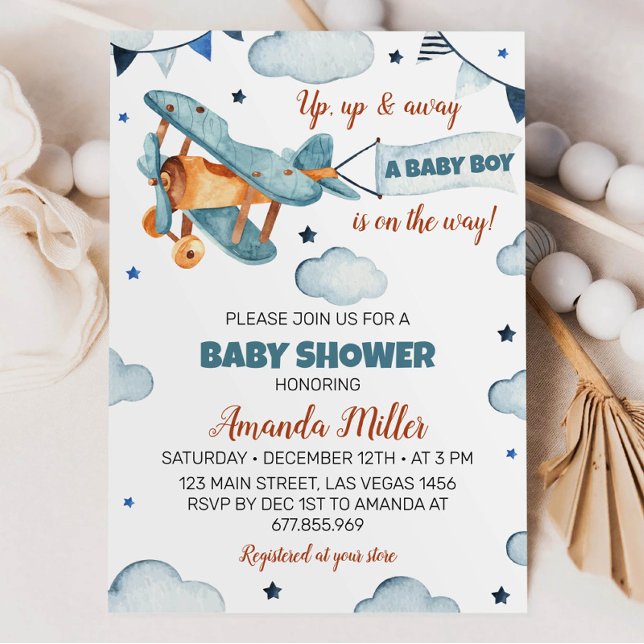 Airplane Baby Shower Invitation (Creator Uploaded)