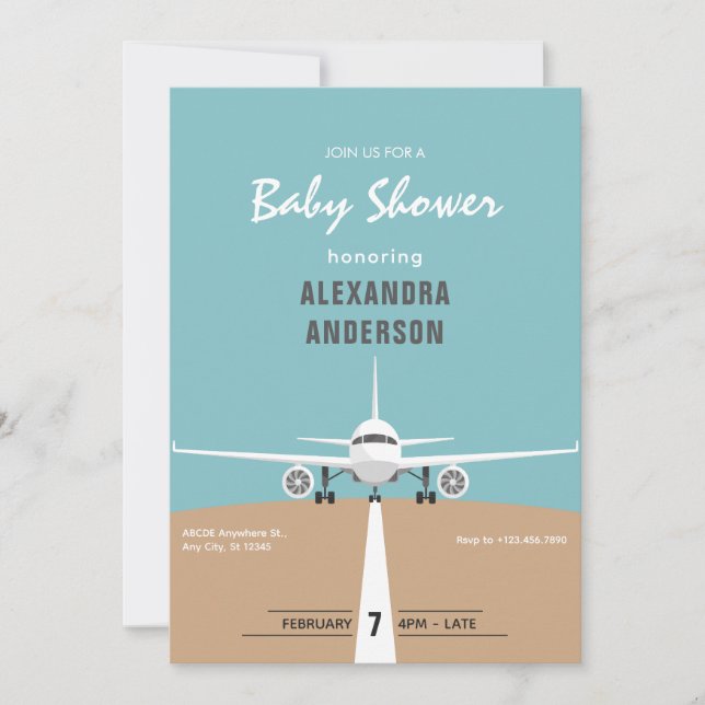 Airplane Baby Shower Invitation (Front)