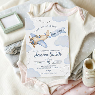 Airplane Baby Shower Invitation Oh Boy
