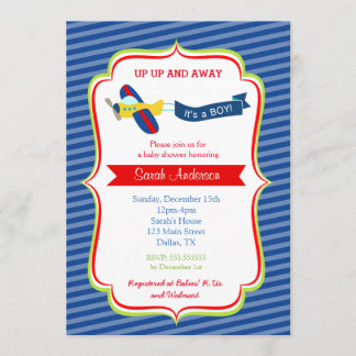 Airplane Baby Shower Invitations