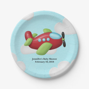 Airplane Baby Shower Plates