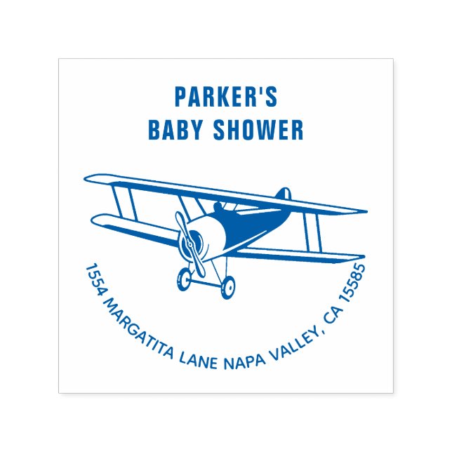 Airplane Baby Shower Self-inking Stamp (Design)