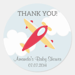 Airplane Baby Shower Thank You Stickers