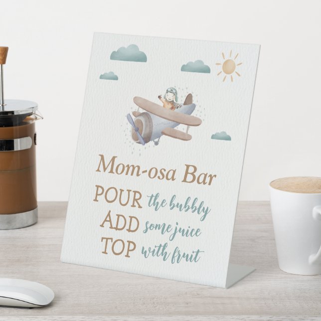 Airplane Baby Shower Traveller Pedestal Sign (In SItu)