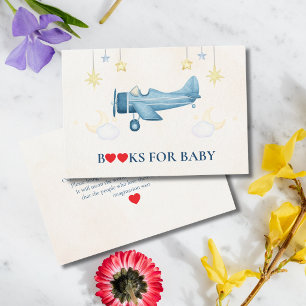 Airplane Baby Shower Whimsical Boy Baby Welcome  Enclosure Card