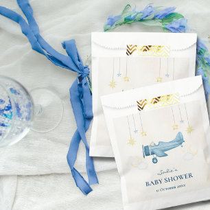 Airplane Baby Shower Whimsical Boy Baby Welcome  Favour Bag