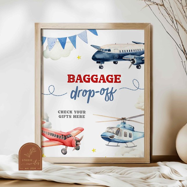 Airplane Baggage Drop Off Custom Sign Poster (Creator Uploaded)