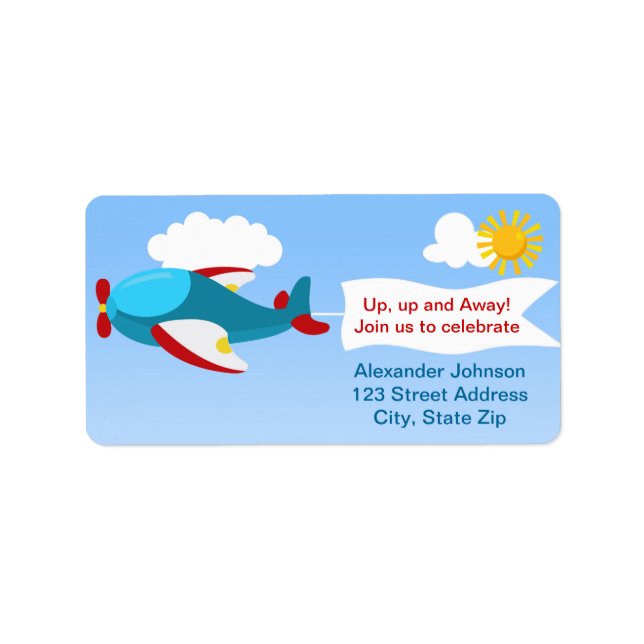 Airplane Banner Boy Address Label (Front)