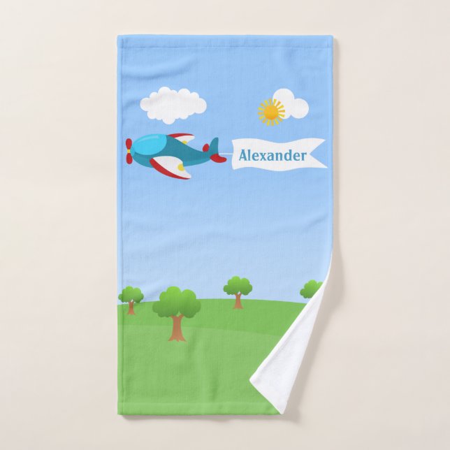 Airplane Banner Boy Bath Towel Set (Hand Towel)