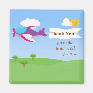 Airplane Banner Girl Thank You Magnet