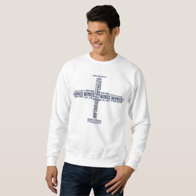 airplane basic info sweatshirt (Front Full)