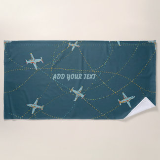 Airplane Beach Towel – Personalised with Your Text
