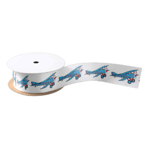 Airplane: Biplane 1.5 Inches Satin Ribbon