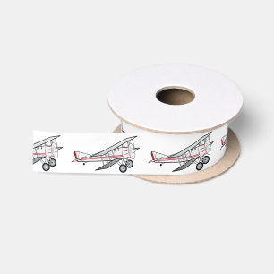 Airplane: Biplane 1.5 Inches Satin Ribbon