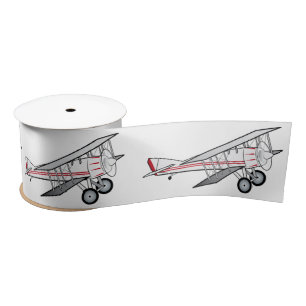 Airplane: Biplane 3 Inches Satin Ribbon