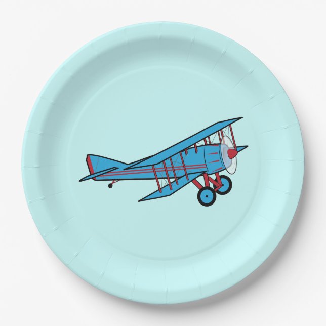 Airplane: Biplane Paper Plate (Front)