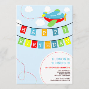 Airplane Birthday Invitation