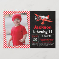 Airplane Birthday Invitation. Boy Birthday Party