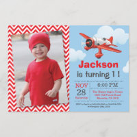 Airplane Birthday Invitation. Boy Birthday Party