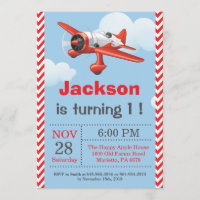 Airplane Birthday Invitation. Boy Birthday Party