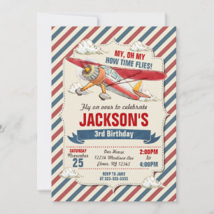 Airplane Birthday Invitation / Time Flies Party