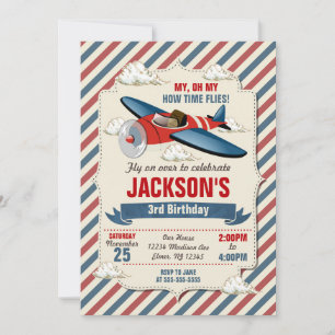 Airplane Birthday Invitation / Time Flies Party
