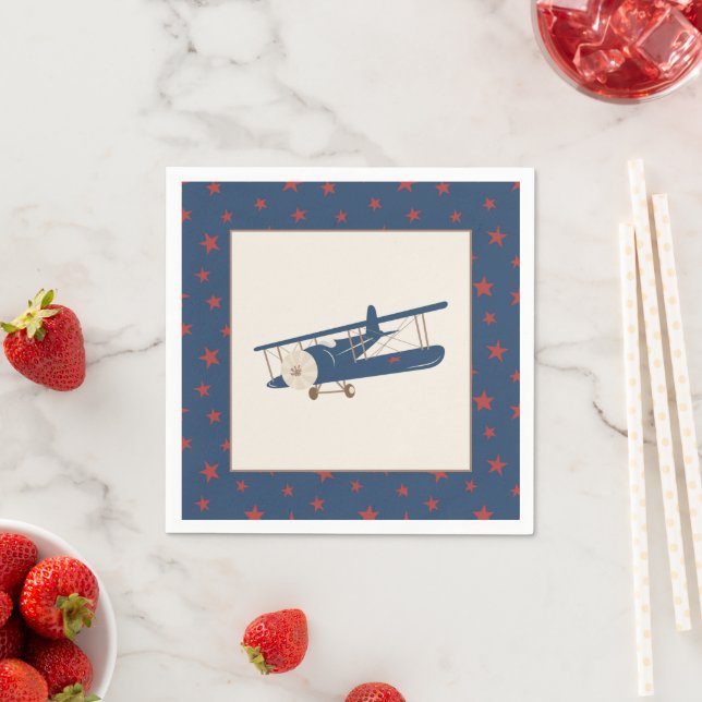 Airplane Birthday Napkin - Boy (Insitu)